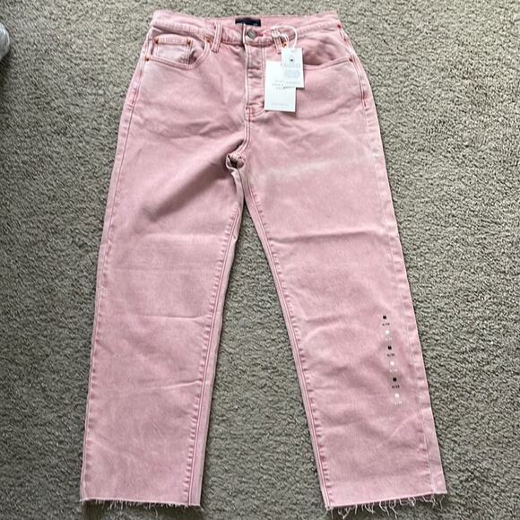 Lucky Brand Pink 90s Loose High Rise Crop Size 6 NWT - Picture 4 of 8